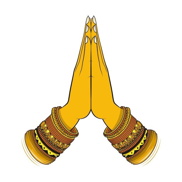 Yoga Namaste posture with Anahat Chakra